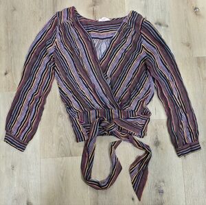 Sandy & Sid NY Y2K Sttle Faux Wrap Top